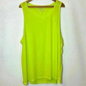 Urbest 2XL Bright Lime Green/Yellow Plus Size Women's Athletic Tank Top Run Lift